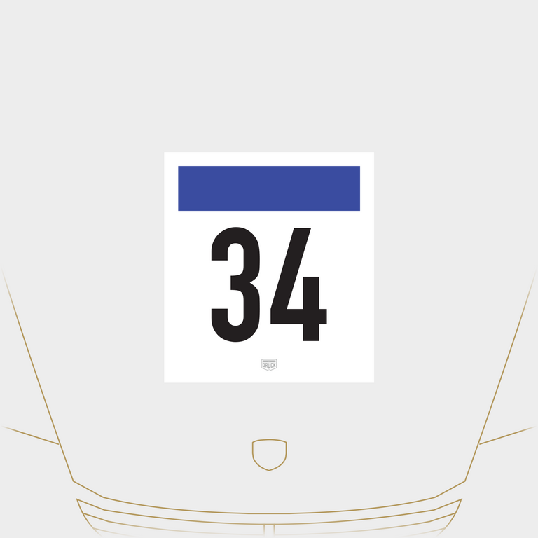 Druck Group B Number Plate in White/Blue: 3-Pack Kit