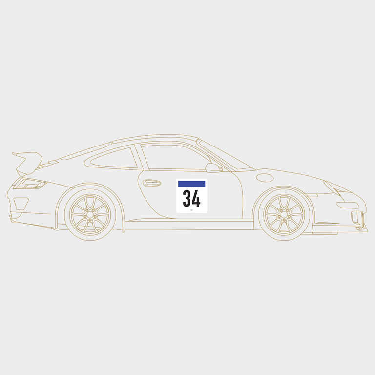Druck Group B Number Plate in White/Blue: 3-Pack Kit