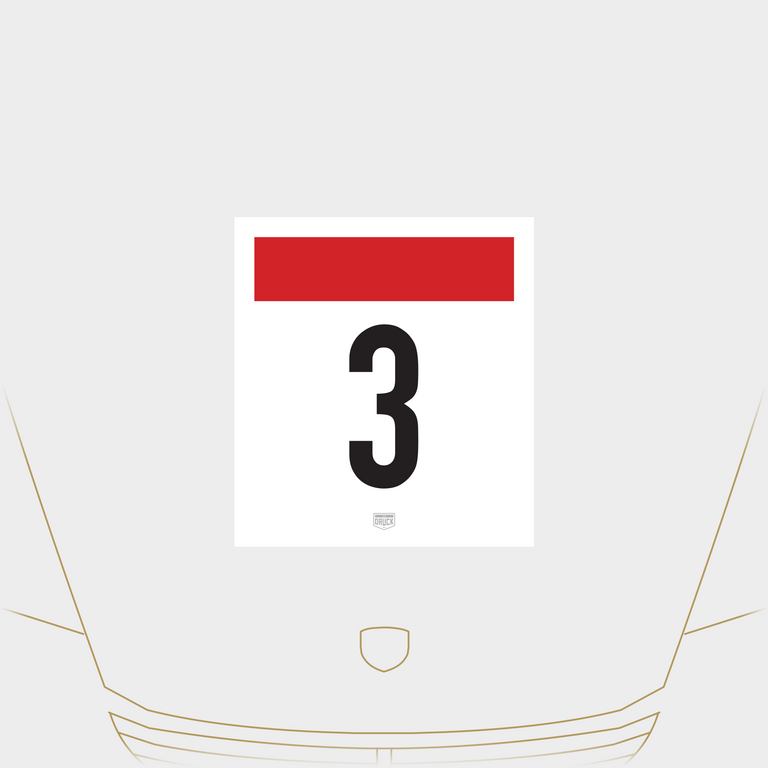 Druck Group B Number Plate in White/Red: 3-Pack Kit