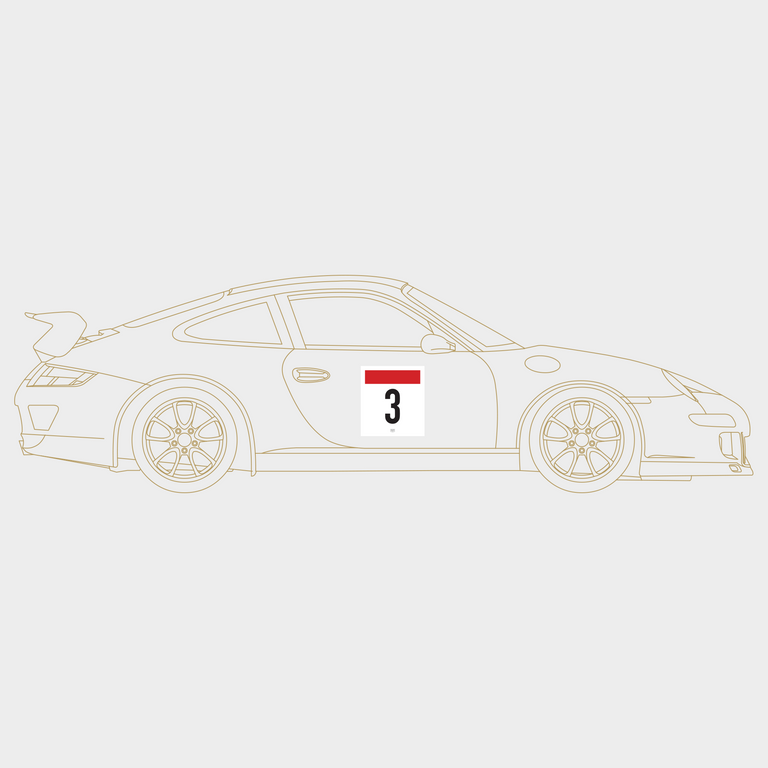Druck Group B Number Plate in White/Red: 3-Pack Kit