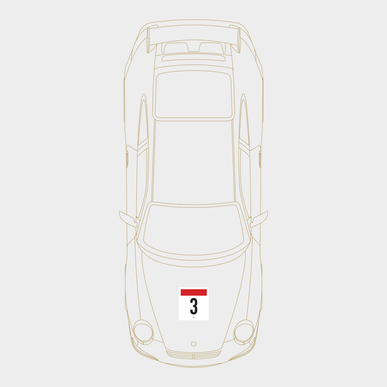 Druck Group B Number Plate in White/Red: 3-Pack Kit
