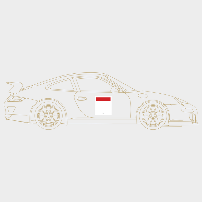 Druck Group B Number Plate in White/Red