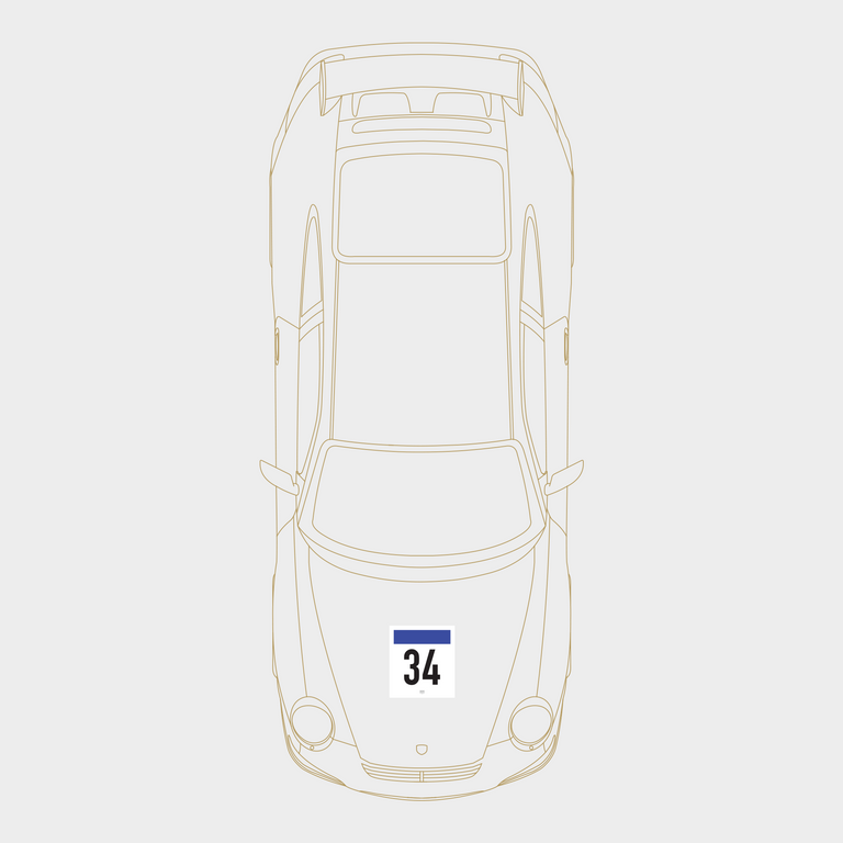 Druck Group B Number Plate in White/Blue: 3-Pack Kit